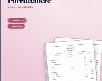 イタリアンヘアサロン印刷可能キット、キットパルッキエーレ