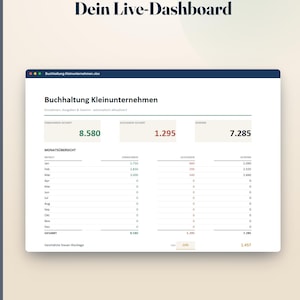 Tyskt bokföringskalkylblad, Buchhaltung Excel Vorlage bild 3