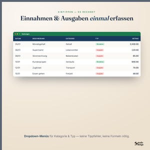 German Budget Spreadsheet, Haushaltsbuch Excel Vorlage image 2