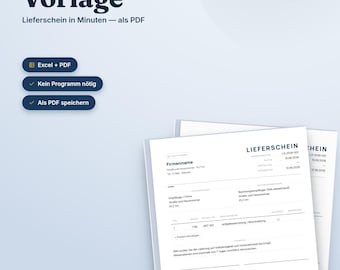 ドイツ語の納品書テンプレート Excel および PDF、Lieferschein Vorlage