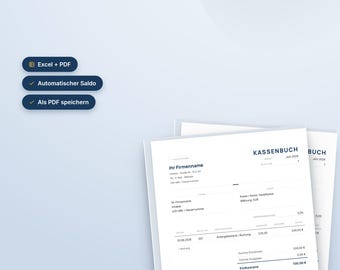 Tysk kassabokmall Excel och PDF, Kassenbuch Vorlage