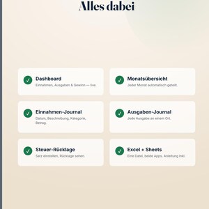 Tyskt bokföringskalkylblad, Buchhaltung Excel Vorlage bild 4