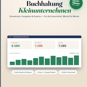 Tyskt bokföringskalkylblad, Buchhaltung Excel Vorlage bild 1