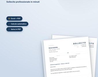 イタリアの支払督促テンプレート Excel および PDF、Sollecito di Pagamento