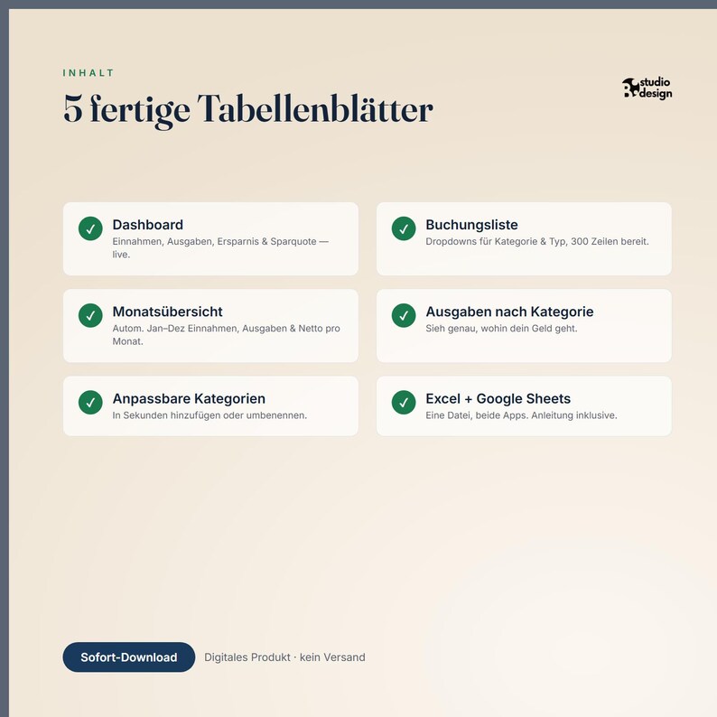 German Budget Spreadsheet, Haushaltsbuch Excel Vorlage image 4