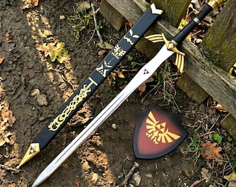 Custom Hand Forged Stainless Steel LEGEND of ZELDA Full Tang Skyward Link's Master Movie Sword With Scabbard