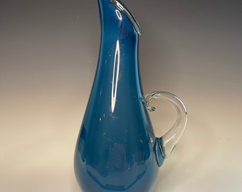 Deep Caribbean Blue Serving Pitcher