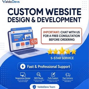 Custom Website Design and Development Service | Professional Web Developer, Full Source Code & Unlimited Revisions