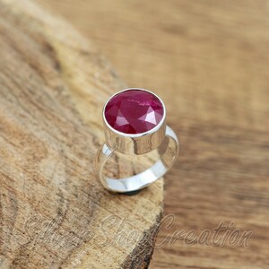 Indian Ruby Ring: Handmade 925 Sterling Silver Statement Jewelry