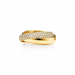 Famous Melody Ring Interlocking Bands Engagement Ring 18K Solid Gold Lab Grown Diamond 1 CT VVS Pave Crossover Wedding Ring Anniversary Gift