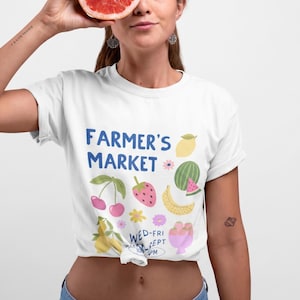 Bauern Markt Obst Grafik T-Shirt, Cottagecore Sommer Shirt