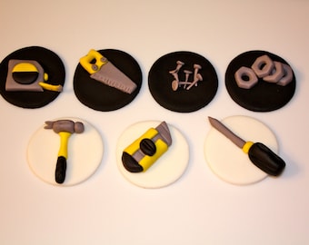 Fondant carpenter tools cake toppers complete set - travelceo.com