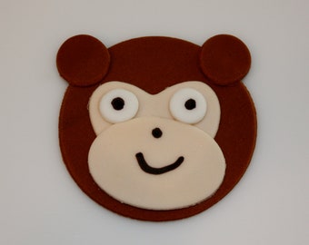 ZOO and CIRCUS MONKEY -  Fondant Cupcake, and Cookie Toppers - 1 Dozen