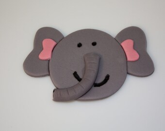 JUNGLE ELEPHANT -  Fondant Cupcake, and Cookie Toppers - 1 Dozen