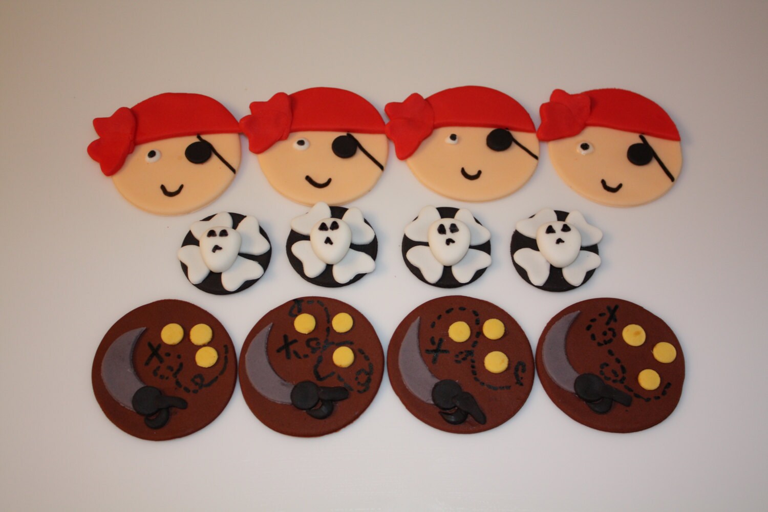 PIRATE -Fondant Cupcake, and Cookie Toppers - 1 Dozen