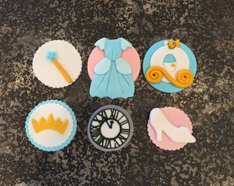 PRINCESS -  Fondant Cupcake, and Cookie Toppers - 1 Dozen