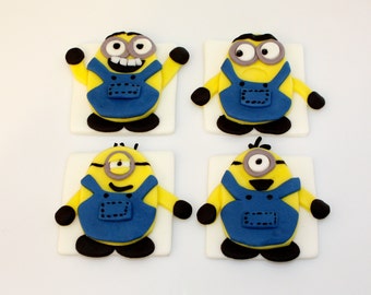 MINION FRIENDS -  Fondant Cupcake, and Cookie Toppers - 1 Dozen