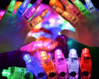 50 to 200PCS LED Finger Lights 6 Color Flashing Finger Lamps for Birthday Party Wedding Decor