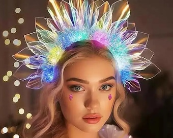 1 to 10PCS LED Light Up Headband Glowing Hair Hoop Halloween Christmas Party Stage Performance Accessory