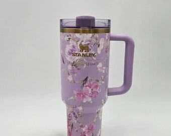 Stanley x LoveShackFancy Happy Thoughts Quencher 40 oz | Rosa Beaux Purple Floral Tumbler