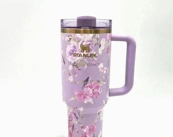 Stanley x LoveShackFancy Happy Thoughts Quencher 40 oz | Rosa Beaux Purple Floral Tumbler