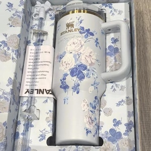 Stanley x LoveShackFancy 40 oz Quencher Ribbon Rosa Blue Floral Tumbler (NIB) image 1