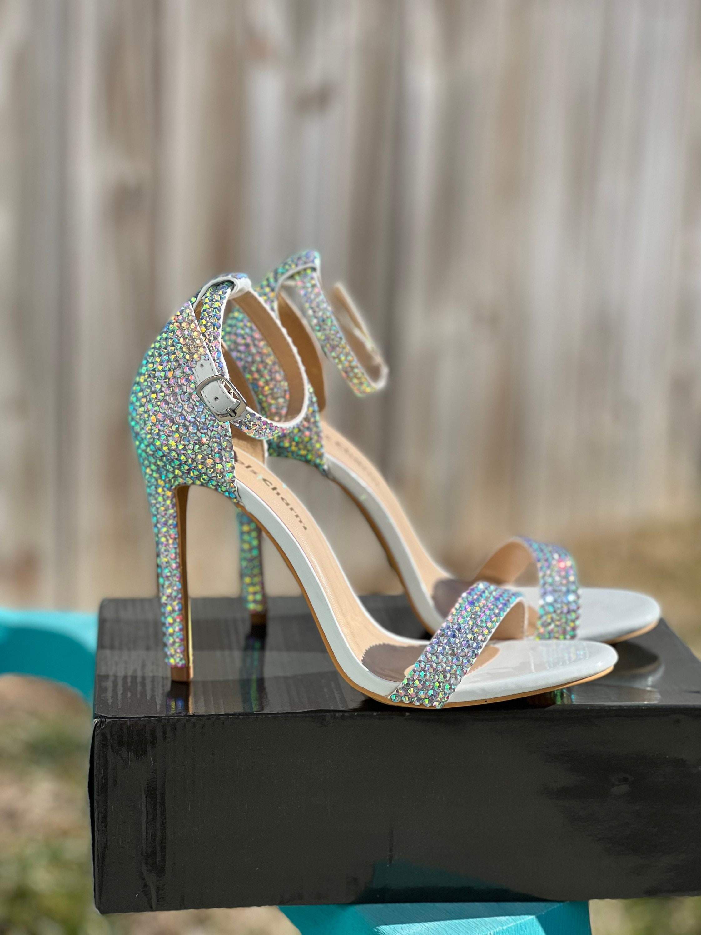Crystal strappy online heels