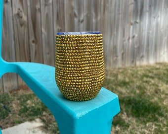 Hand Embellished 12oz Wine Tumbler