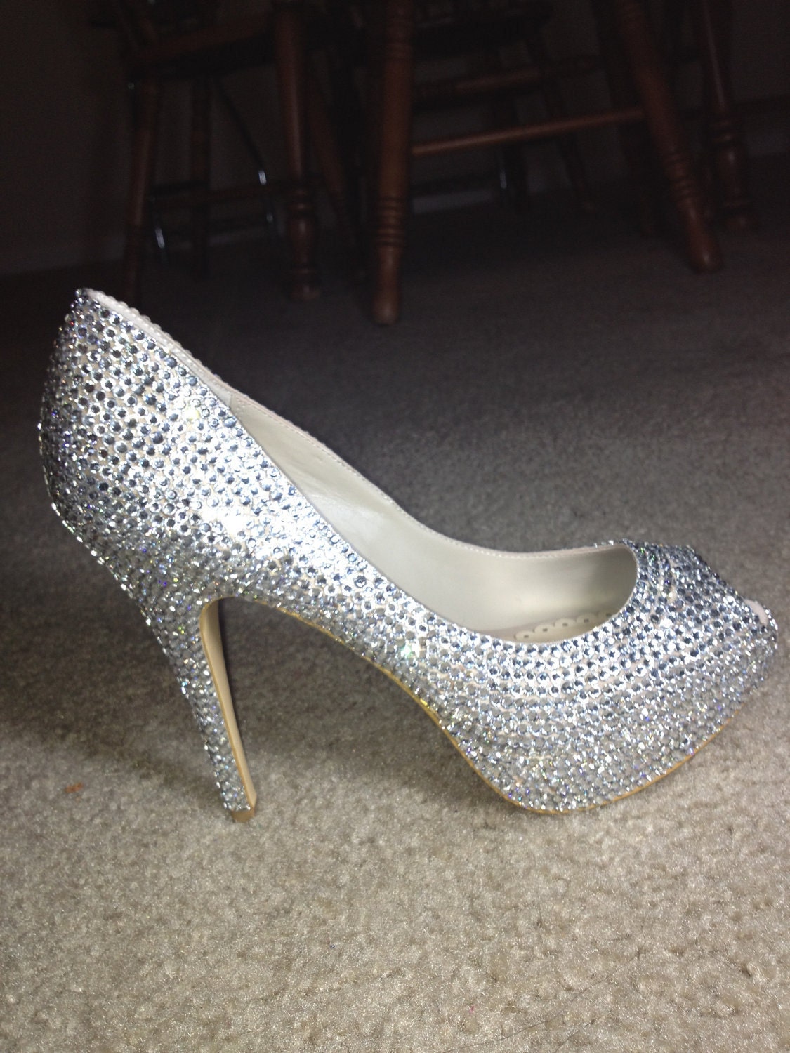 Escarpins peep toe transparents cristallis s Etsy Canada