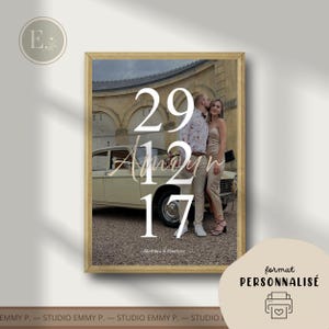 Affiche Personnalisée Les Dates | Fichier Numérique | Cadeau Couple, Famille, Mariage | Affiche Photo Personnalisée