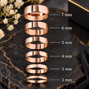 Individuell gefertigter Kupfer-Ehering, 2–10 mm breit, minimalistischer Ringschmuck