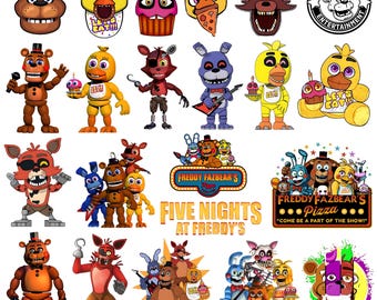 Five Nights at Freddys PNG, Five Nights at Freddys Cake Topper, Fnaf Birthday Party Designs, Freddy's Clipart , Digital Download
