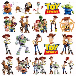 May include: A collection of Toy Story character stickers featuring Woody, Buzz Lightyear, Jessie, Bullseye, Mr. Potato Head, Slinky Dog, Forky, Rex, Hamm, and the Little Green Men, along with the Toy Story logo and various movie-themed graphic elements.