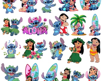 Stitch birthday PNG, bundle clipart Stitch, Stitch birthday hat and balloons PNG, Lilo and Stitch Svg Png, Cute Stitch PNG