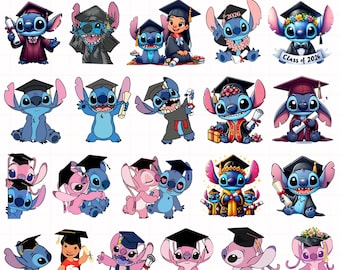Digital Download Stitch Graduation 2026 Png Bundle, Graduation 2026 Clipart, Class Of 2026, Cute Stitch Graduation Png, Sublimation Design