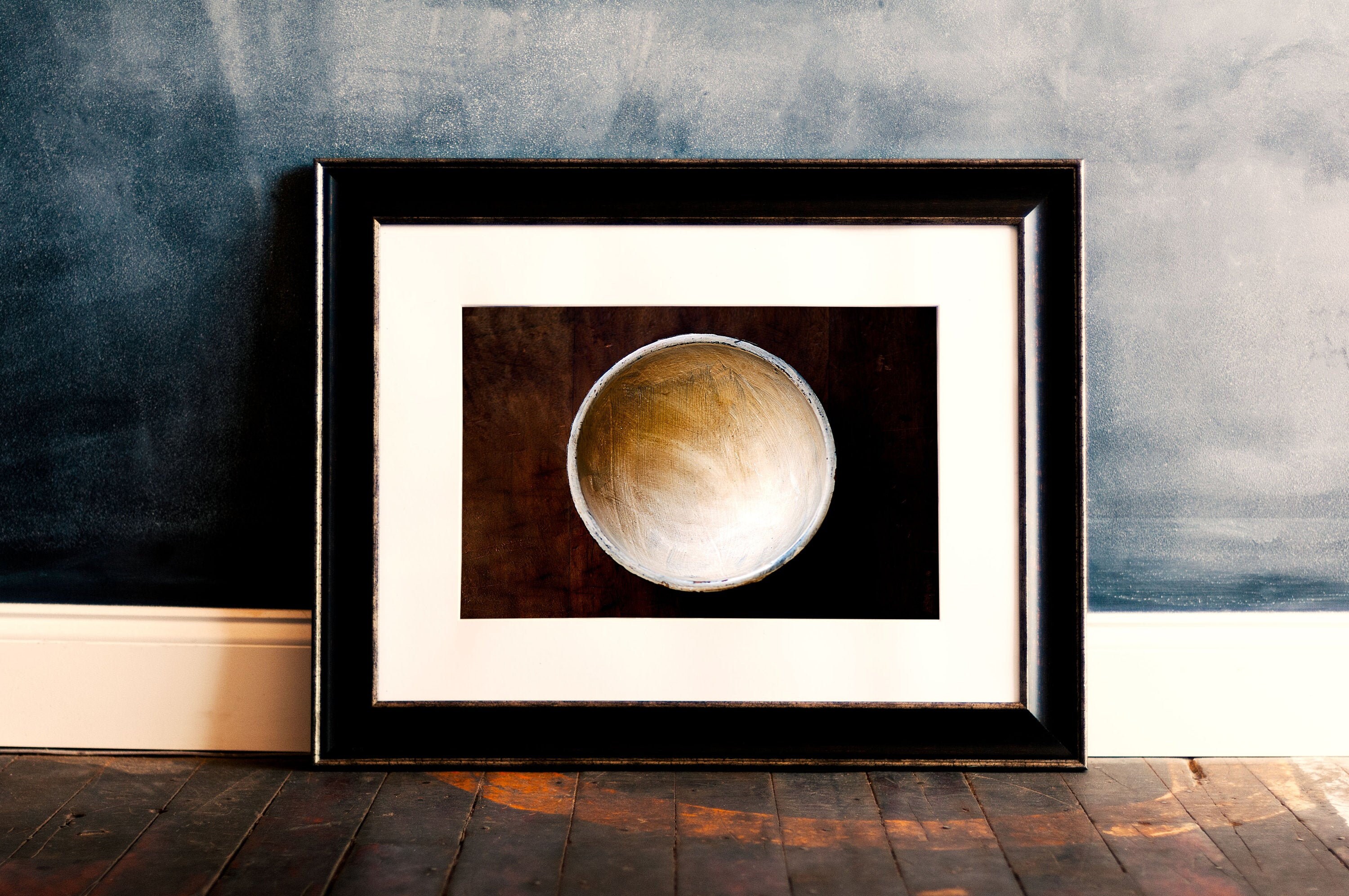 Kitchen Wall Art White Wooden Bowl Print Etsy