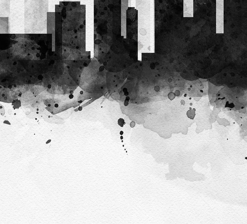 Portland Oregon Skyline Watercolor Art Print Poster Etsy