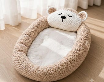 Sleepy Bear Cuddle Nest Crochet Pattern (PDF Download)