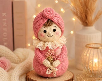 Rosette Garden Bloom Doll Crochet Pattern, Amigurumi Flower Doll, PDF (Digital Download)