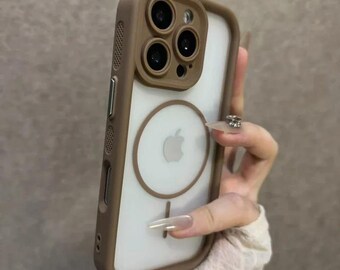 Matte Transparent MagSafe iPhone Case: Shockproof, Slim Fit, Magnetic Cover