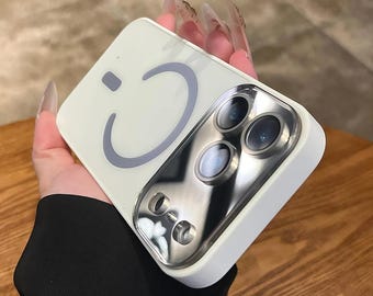 MagSafe Silicone iPhone Case with Display Window, Shockproof Magnetic Cover