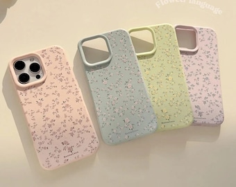 Floral Silicone iPhone Case: Soft Shockproof Cover for iPhone 11-17 Pro Max