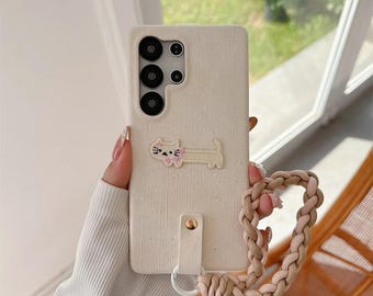 Samsung Galaxy Case Woven Wrist Strap, Shockproof Protective Cover for S23 S24 S25 Ultra