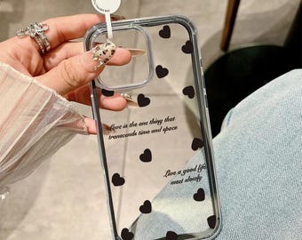 Transparent Heart iPhone Case: Soft TPU Shockproof Love Bumper for iPhone 11-17
