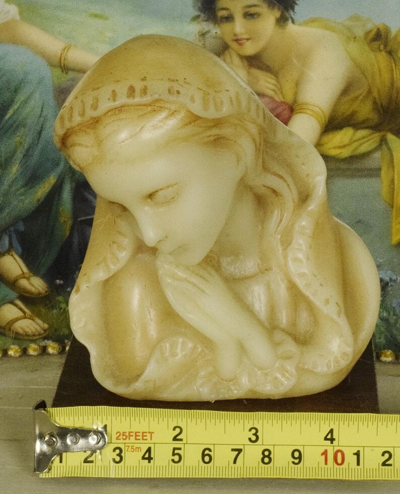 Göttliche Antike Französische Religiöse Wachs Büste / Statue Jungfrau Maria, Die Madonna Circa 1920 Bild 10