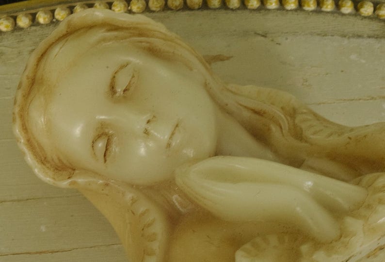 Göttliche Antike Französische Religiöse Wachs Büste / Statue Jungfrau Maria, Die Madonna Circa 1920 Bild 14
