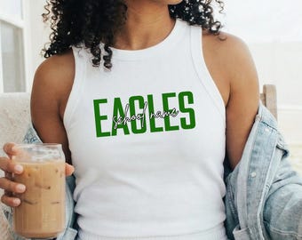 Custom School Name Tank Top, Personalized School Spirit T-Shirt, Team Spirit Tee, School Mascot Shirt