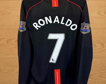Camisa do Ronaldo 2007/2008 Manchester United Inglaterra Retrô Manga Longa