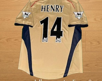 Camisa retrô do Henry, Arsenal, Inglaterra, 2001/2002