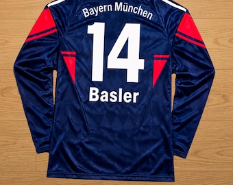 Camisola Basler 1997 1999 Bayern München Alemanha Retro Manga Longa